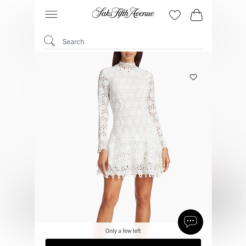 Jonathan Simkhai White Crochet Lace High-Neck Mini Dress
